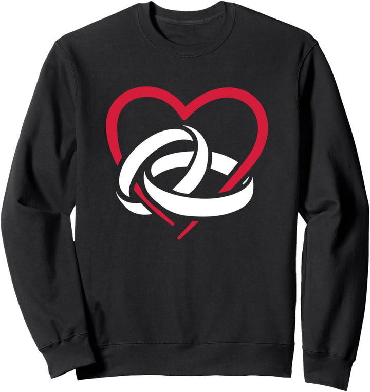 Hochzeit Eheringe mit Herz Sweatshirt