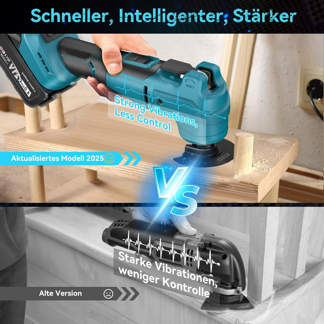 Yofuly Multifunktionswerkzeug für Makita 18V Akku - Multitool mit 2x 4.0Ah Akkus, Oszillationswerkze