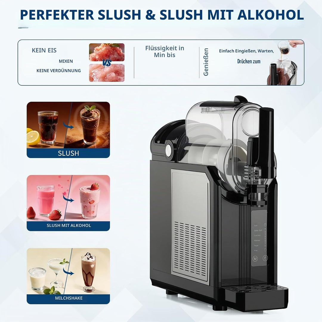 Slush Maschine für Zuhause 3,0L, 5-in-1 Eismaschine für Slushies, Cocktails, Milchshakes, Frappé &amp; F