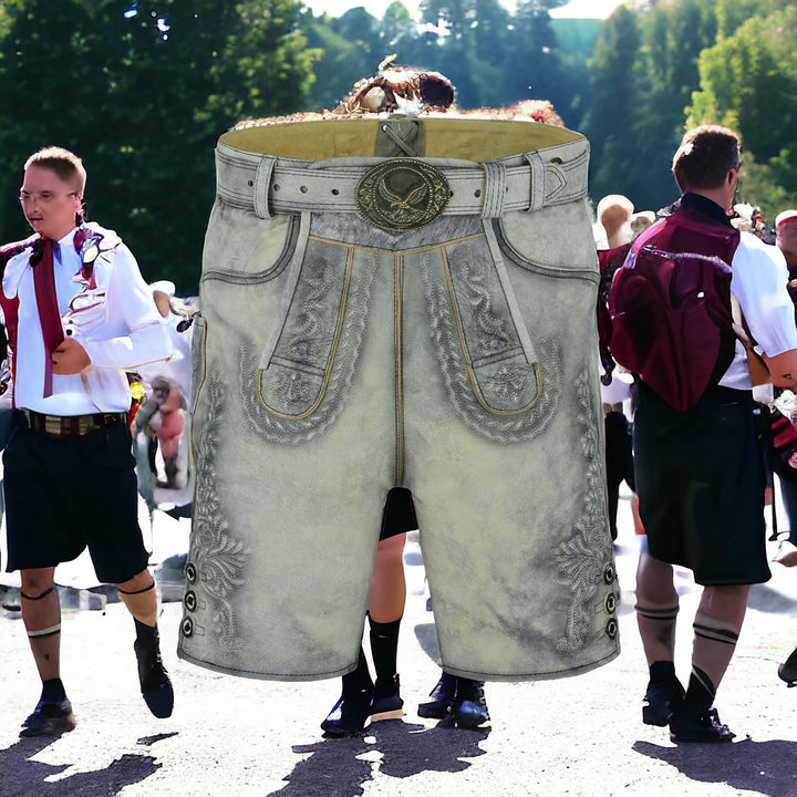 Sterling Sports Herren Trachten Lederhose Oktoberfest Trachtengürtel Bayern Braun Grösse 46-64 48 Ku