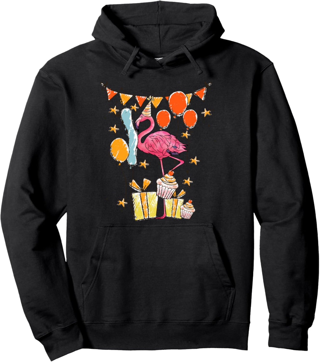 Tropisches Zoo Tier Geburtstags Party Vogel Rosa Flamingo Pullover Hoodie