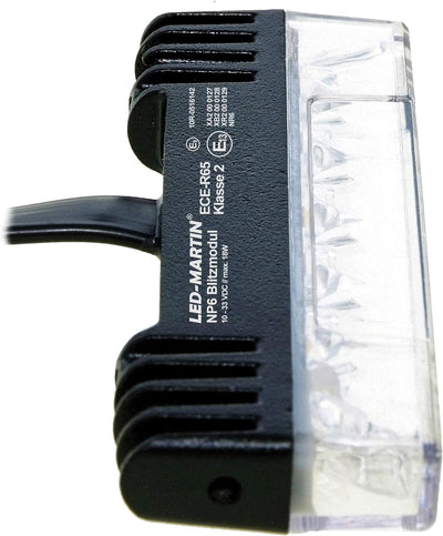 LED-MARTIN NP6 Frontblitzer - gelb - ECE-R65 Klasse 2 - Tag-/ Nachtschaltung