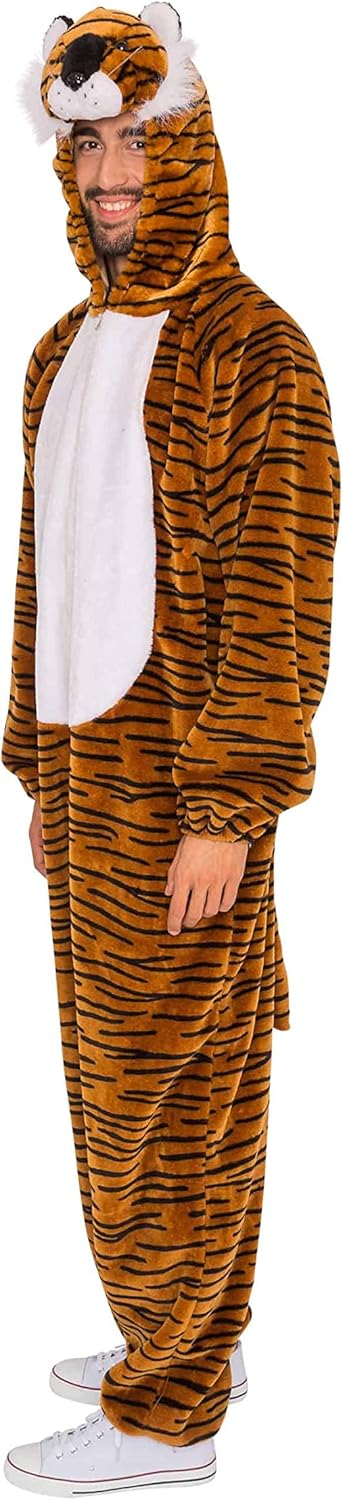 Deiters Overall Plüsch Tiger Herren schwarz/braun 56-58