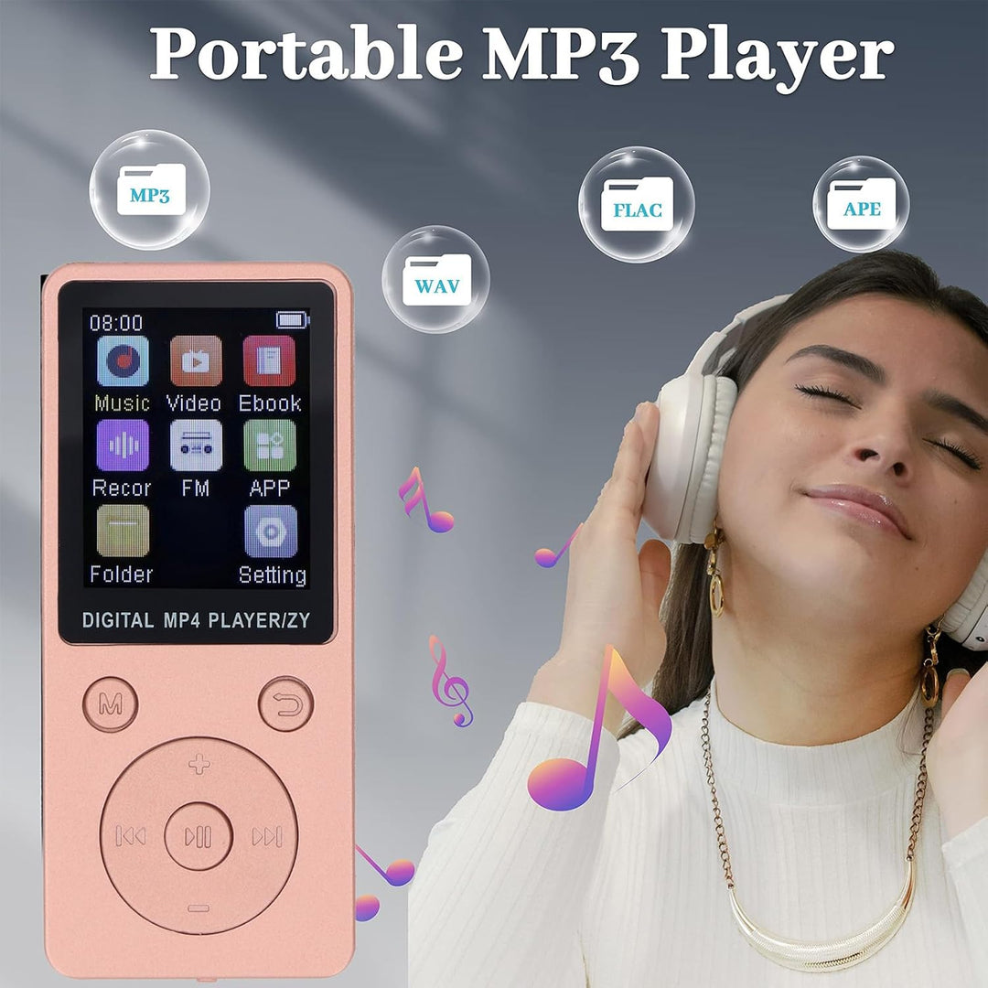 MP3-Player mit Bluetooth, HiFi-Sound, 1,8-Zoll-Bildschirm, Tragbarer Musik-Player mit Kopfhörern, Ra