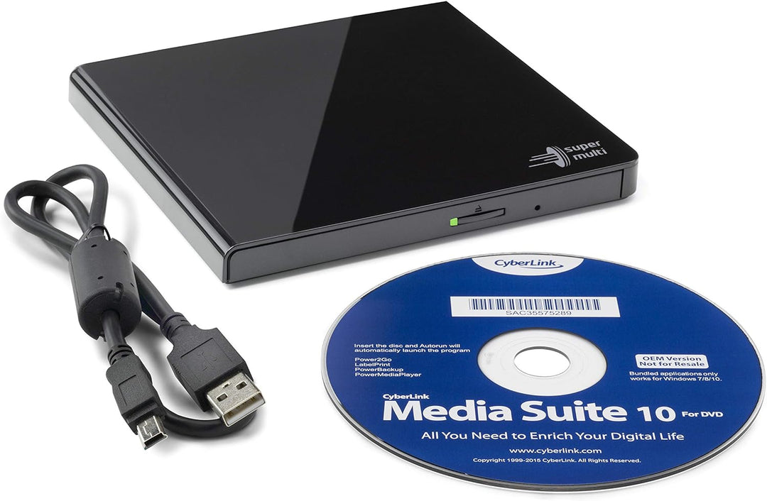 Hitachi-LG GP57 Externer Portabler Super-Multi DVD-Brenner, Ultra Slim, USB 2.0, DVD+/-RW, CD-RW, DV