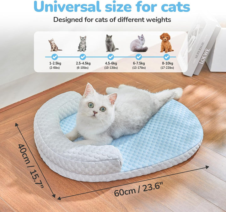 Katzenkuhlbett Waschbar60 * 46cm lit U-fōrmigem Kopfkissen Katzen Bettchen fur Katze HundeKihlmatte