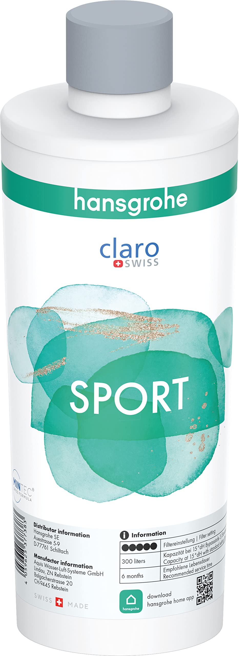 hansgrohe Mineralisierung und Filter Sport, Filterkartusche für Aqittura M91, Wasserfilter, Ersatzfi