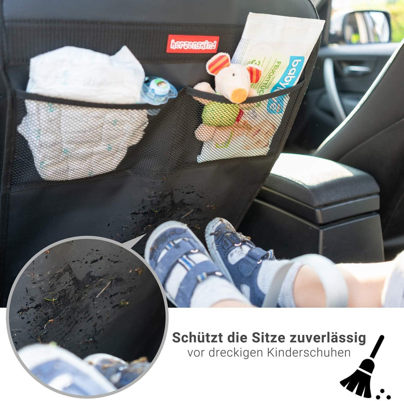 HerzensKind Rückenlehnenschutz und Organizer, wasserdicht und pflegeleicht. Autositzschoner für die