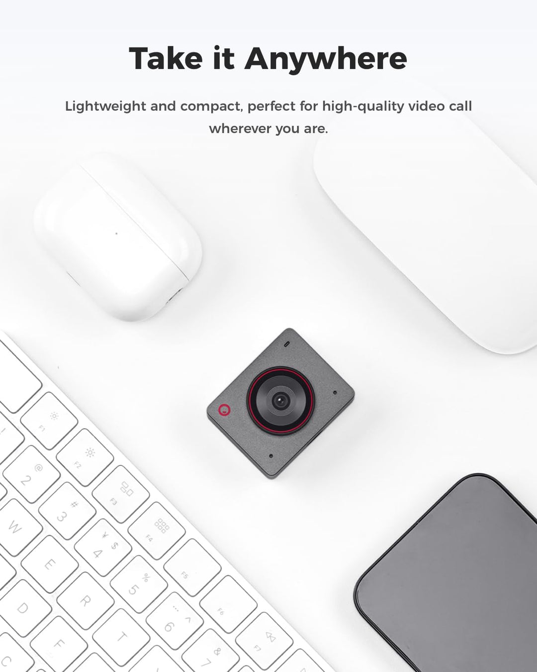 OBSBOT Meet 2-4K Webcam & Ausziehbares Stativ,für PC mit 1/2" Sensor, KI Framing& Autofokus, Beauty-