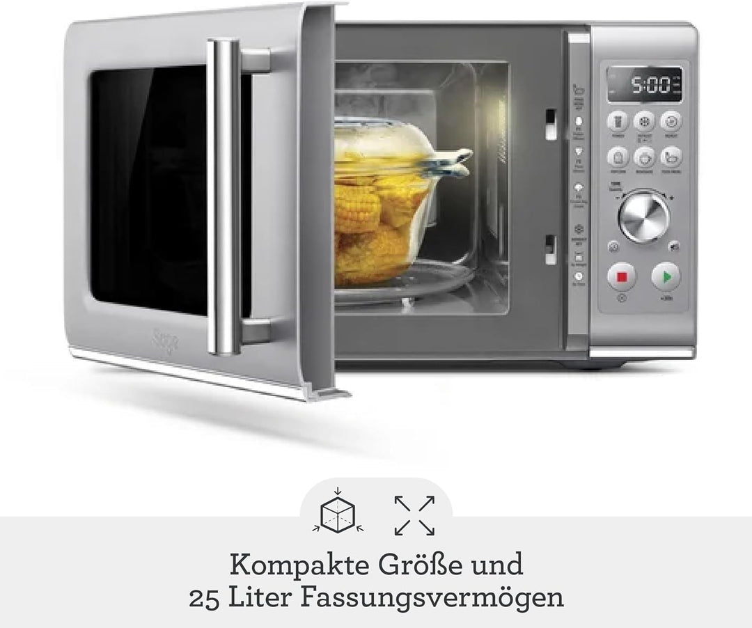 Sage - The Compact Wave Soft Close - Mikrowelle mit Drehteller und 6 Voreinstellungen, Auftauen und
