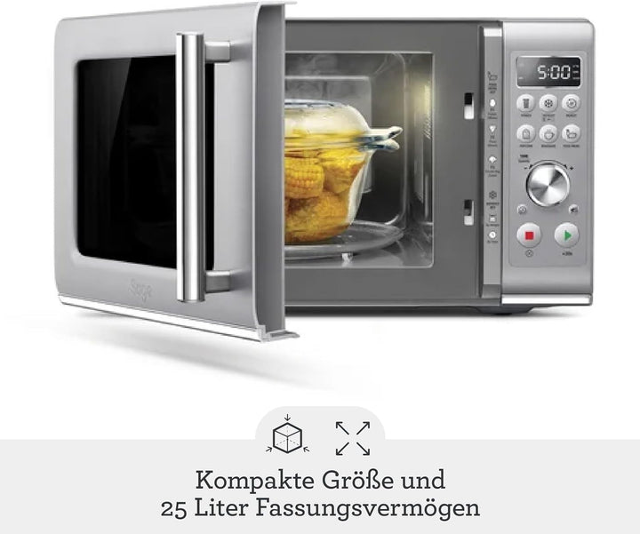 Sage - The Compact Wave Soft Close - Mikrowelle mit Drehteller und 6 Voreinstellungen, Auftauen und