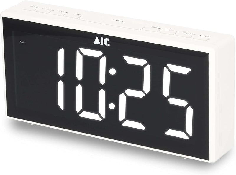 AIC Küchenradio Digital mit grossem Display, Küchenuhr, FM-Radio, Wecker, Digital Dual Alarm Clock,