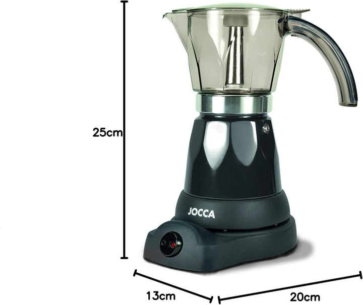 Jocca - Caffettiera elettrica wireless con capacità 6 tazze | Gira sulla base fino a 360º | manico c