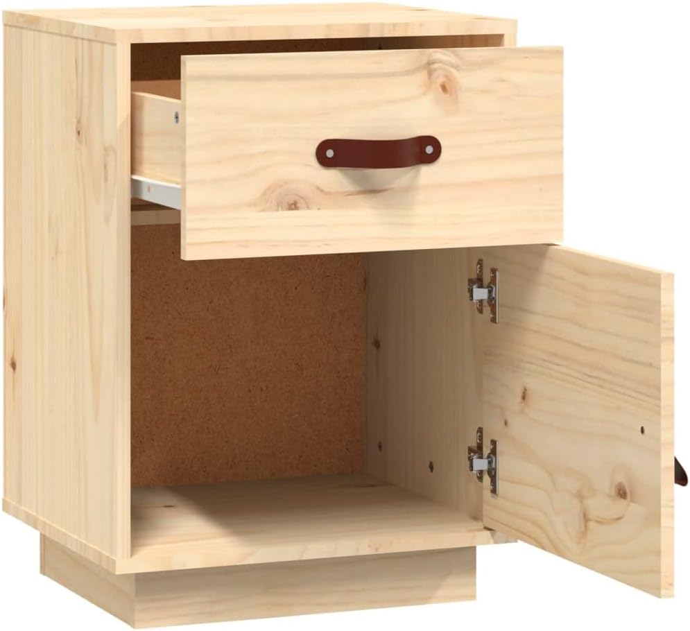 FIRBNUS Bedside Table Nachtkonsole Beistelltisch mit Stauraum Night Stand Nachttisch 40x34x55 cm Mas