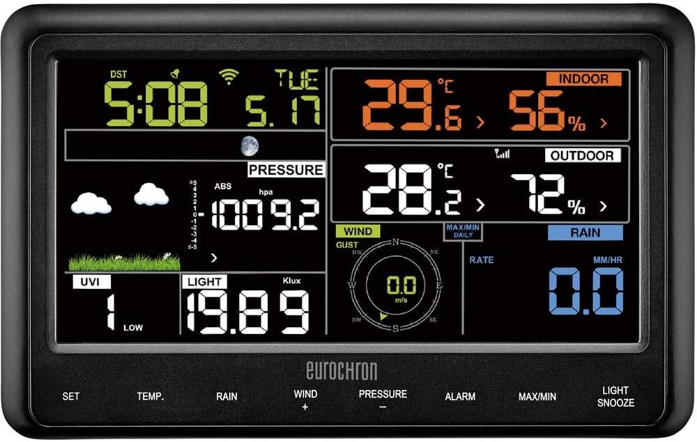 Eurochron EFWS 2900 Funk-Wetterstation Vorhersage für 12 bis 24 Stunden
