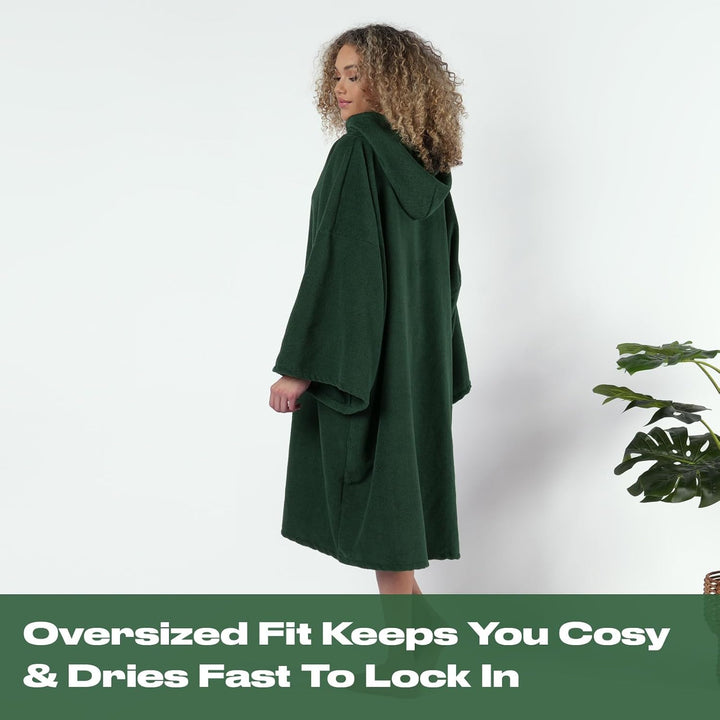 Brentfords Handtuch Poncho Erwachsene Kapuze Gross Bad Schwimmen Surf Strand Absorbent Microfiber Ch