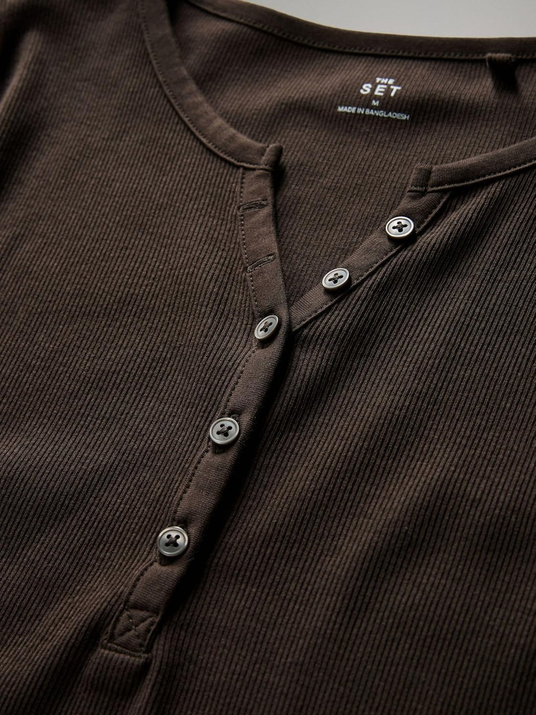 THE SET Damen t gerippte Henley-Langarmshirts, 4er-Pack XS Berry/Stripe/Pink/White, XS Berry/Stripe/