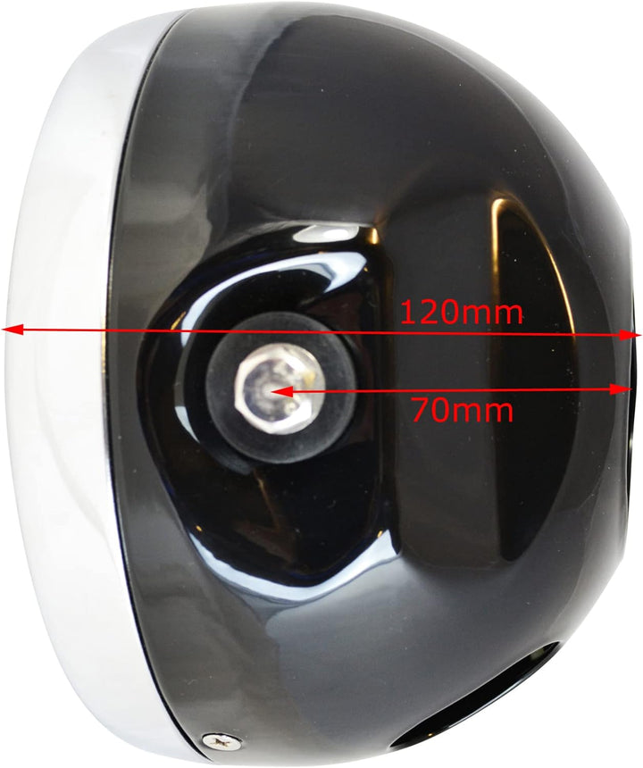 Custom Motorrad Scheinwerfer Mit 32mm Zu 40mm Klammern Schwarz Metall Cafe Racer Projekt