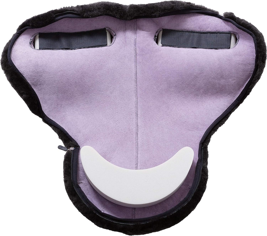 Christ Lammfell-Sattel Fellsattel Premium Plus mit Verbundschaumeinlagen, Lammfell: anthrazit, Gröss