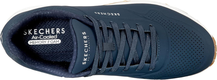 Skechers Damen Uno Stand On Air Sneaker 44 EU Navy Durabuck Trim, 44 EU Navy Durabuck Trim