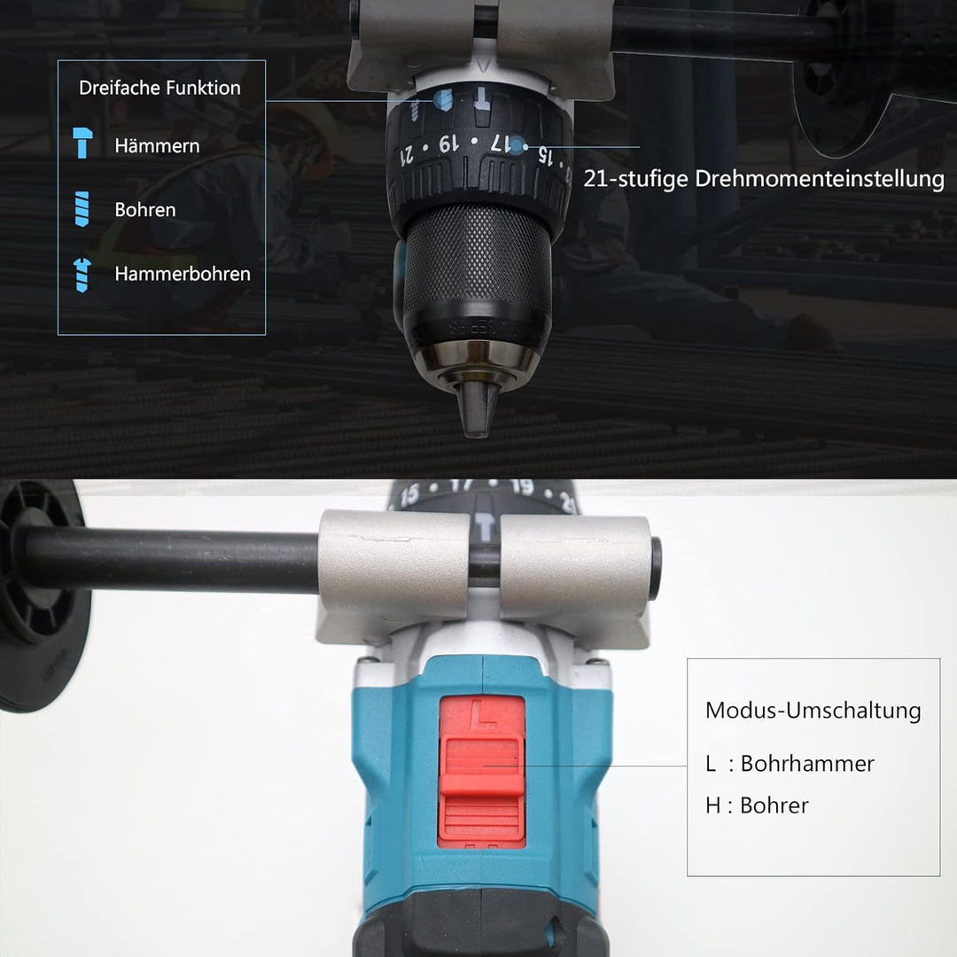 Vikky 20V Akku-Hammer/Bohrer/Antrieb bietet 3 Geschwindigkeitsvarianten, angetrieben von bürstenlose