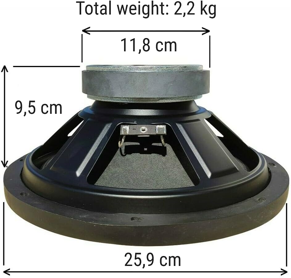 1 MASTER AUDIO MA25W/8 MA 25W/8 professioneller woofer tieftöner 25,00 cm 250 mm 10" 250 watt rms 50