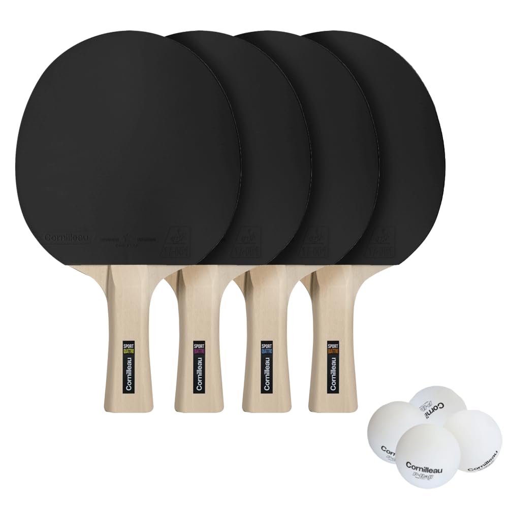 Cornilleau Sport Quattro Tischtennis-Set (4 Schläger und 4 Bälle)