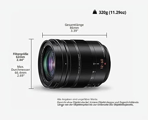 Panasonic H-ES12060E Leica DG Vario-Elmarit Kamera Objektive (12-60mm/F2.8-4.0, Standardzoom, Dual I