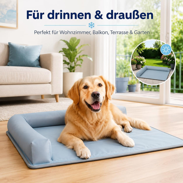 Sunshine smile Kühlmatte Hunde Ergonomisch mit Rand (7cm),Kühlmatte für Hunde,Katzen,53x70 cm Hundeb