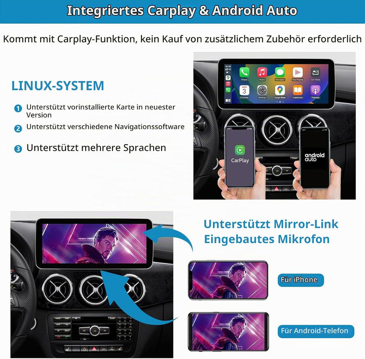Ninetom Autoradio 12,3 Zoll Touchscreen für 2013-2015 Mercedes Benz A/B-Klasse GLA CLA W176 W246 C11