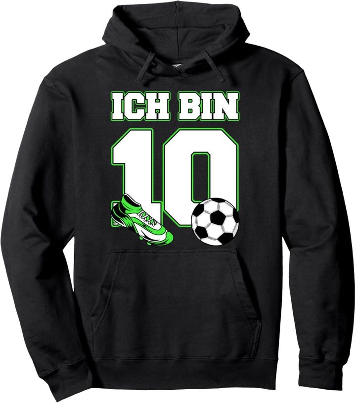 10. Geburtstag Ich bin 10 Jahre Fussball Fussballer Junge Pullover Hoodie