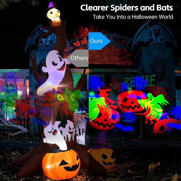 SZGIARUY Halloween Projektor Outdoor Aussenbereich Wasserdicht Dynamisch mit Ieuchtenden Spinnen und