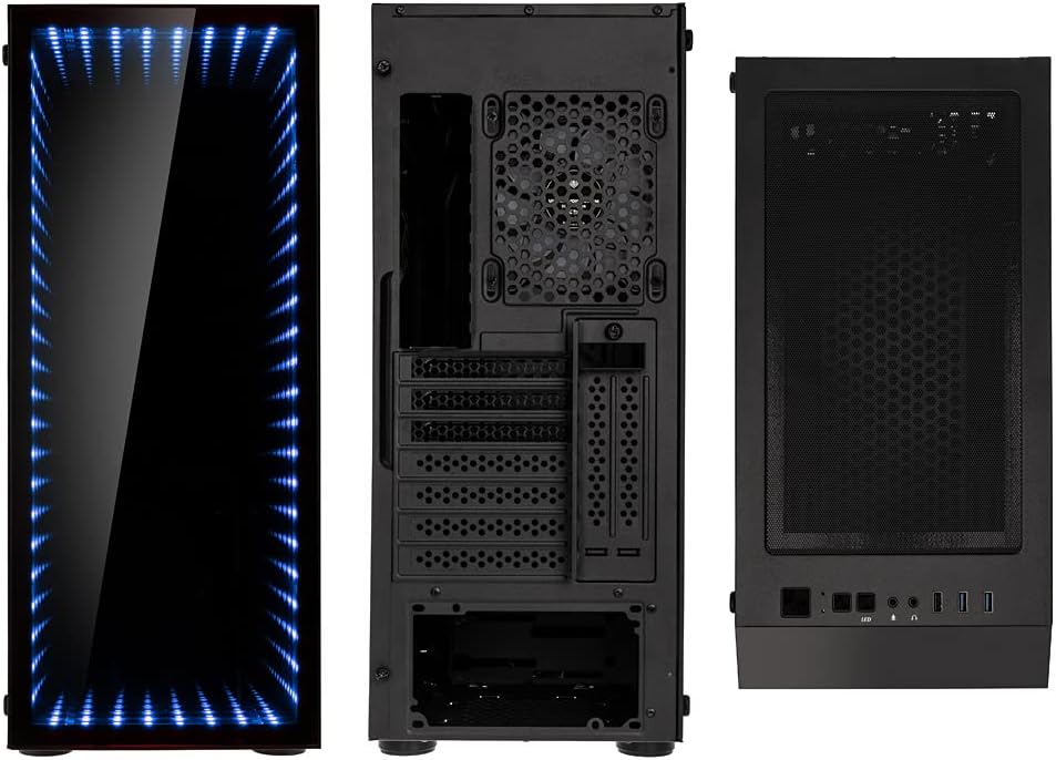 Kolink Void Rift PC Gehäuse Midi Tower Case mit ARGB-beleuchteter Front, Glas mit Vertikaler GPU-Ein