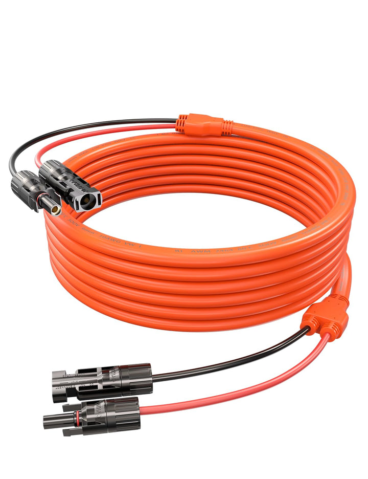 Tonton Solarkabel 6mm² Verlängerung 3Meter 10AWG, Solarpanel Verlängerungskabel mit Buchse und Steck