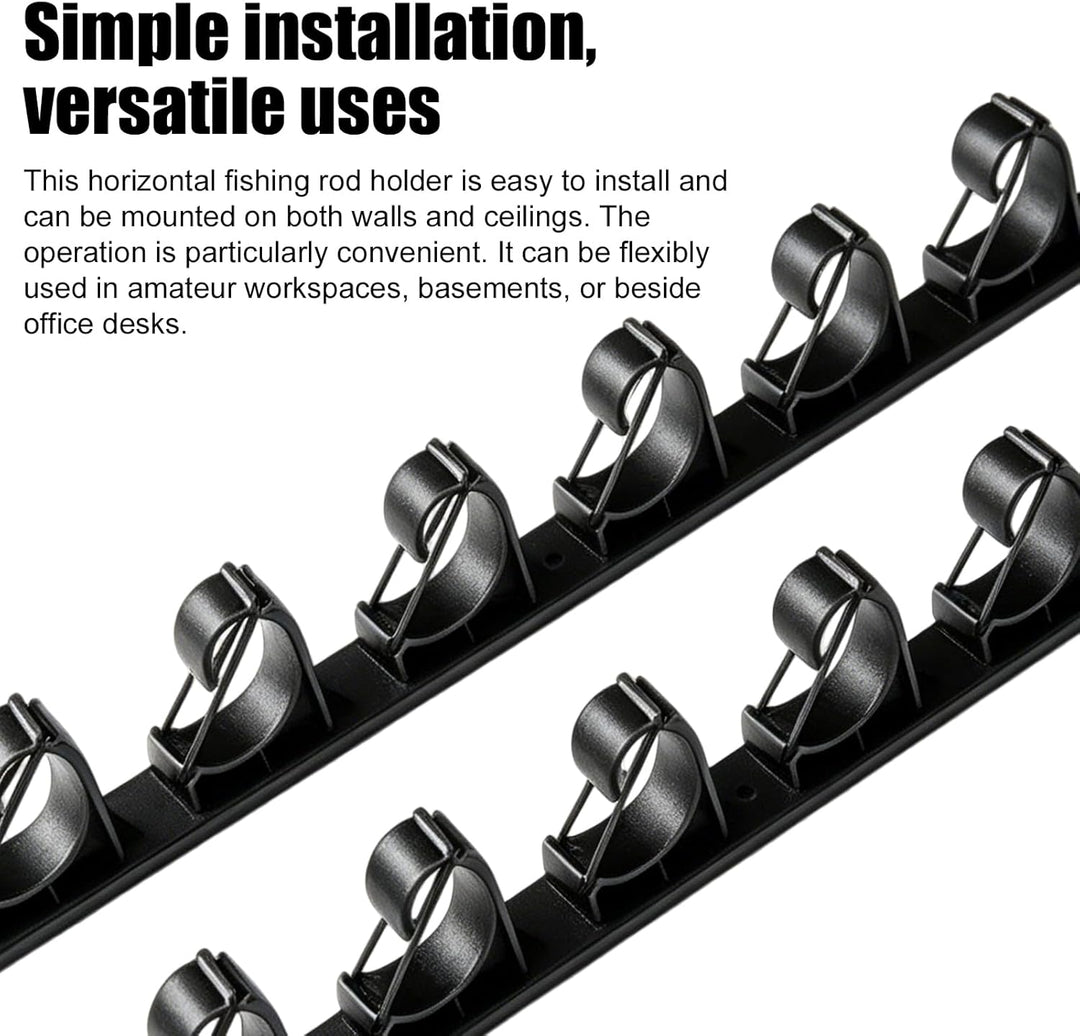 BORDEAG Horizontale Angelrutenhalter, Angelrutenhalter Wand & Decke Horizontal, Angelrutenständer Wa