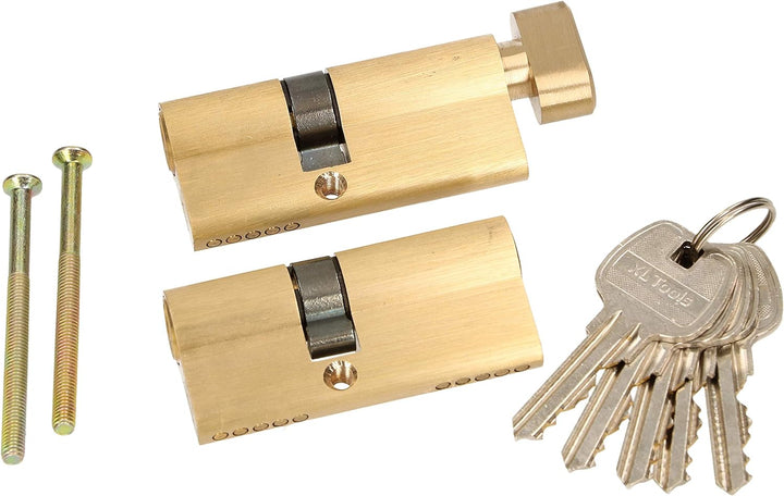 KOTARBAU® Gleichschliessender Profilzylindersatz 2 Stk. 30x40mm mit Schliessknauf, 30x40mm