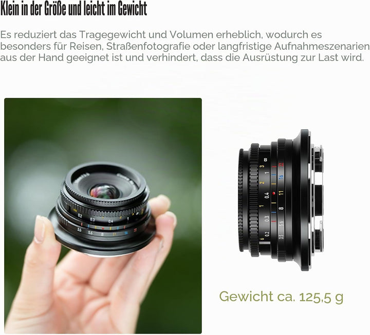 7artisans 10mm F3.5 APS-C Weitwinkel Objektiv für Sony E, Manueller Fokus Wide-Angle Lens E Mount Ko