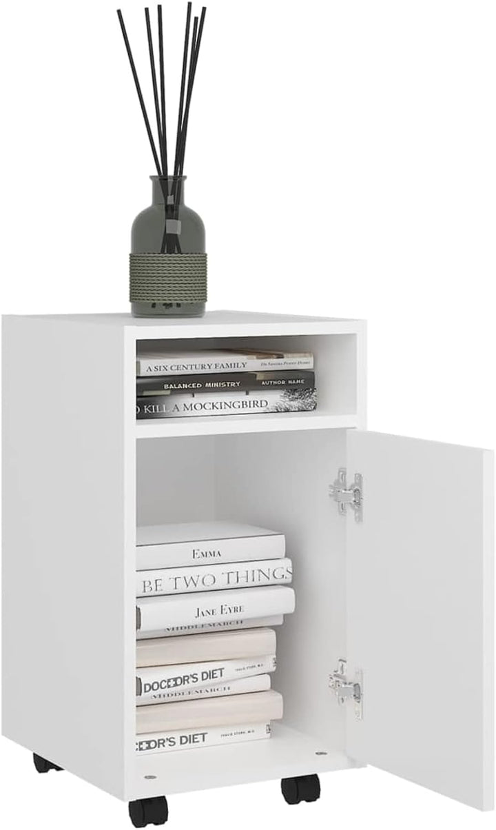Gecheer Beistellschrank mit Rollen Rollcontainer Rollschrank Büroschrank Standschrank mit 2 Fächern