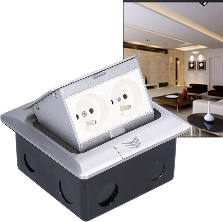 Up Bodendose Aluminiumlegierung Boden Desktop-Steckdose Wasserdichte Steckdose 2-Wege IP40 250V/16A