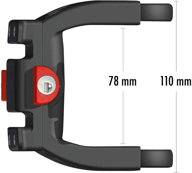 Klickfix Lenkeradapter E mit Schloss für E-Bikes mit Display, universal - Passend für Lenker mit 22-