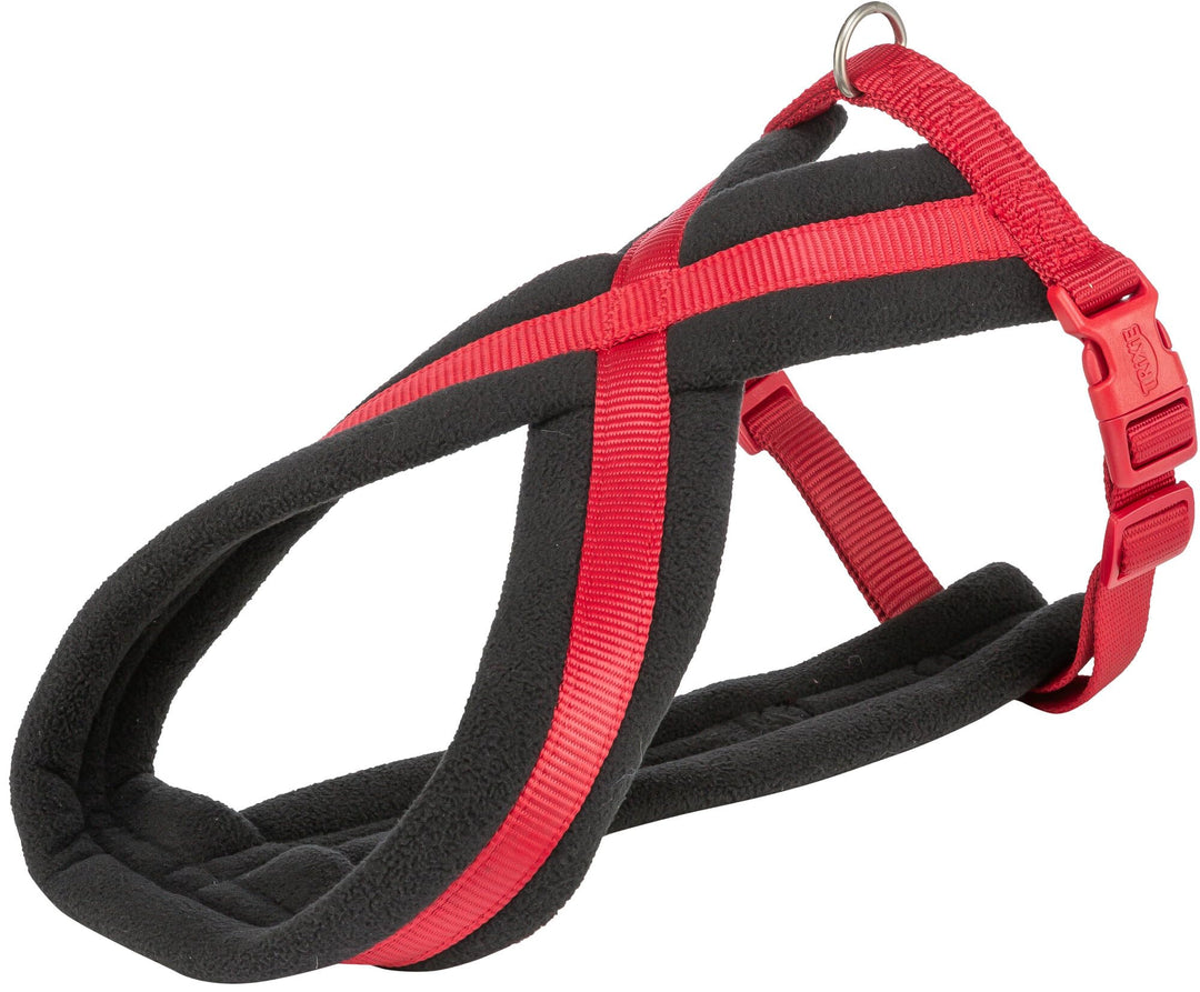 TRIXIE Premium Touren-Geschirr Grösse L: Brustumfang 60–100 cm/25 mm in rot - sportliches Hundegesch