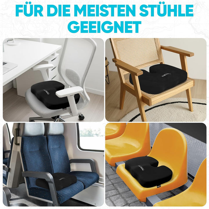 FORTEM Sitzkissen, Sitzpolster, Bürostuhlkissen, Memory-Schaum Schreibtischstuhl Kissen, Rutschfeste