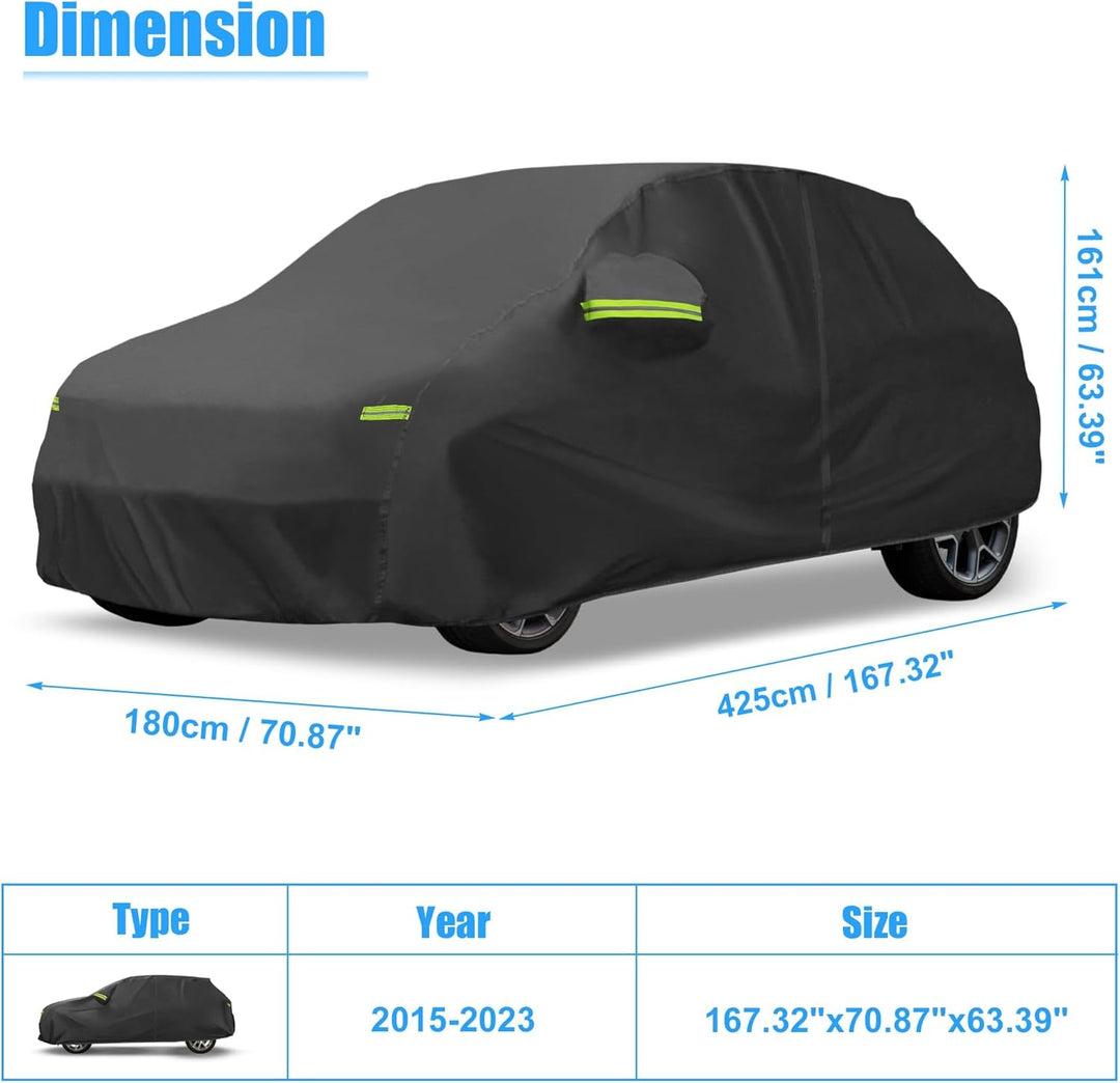 QUARKZMAN wasserdichte Autoabdeckung Outdoor Vollgarage für FIAT 500X 2015-2023