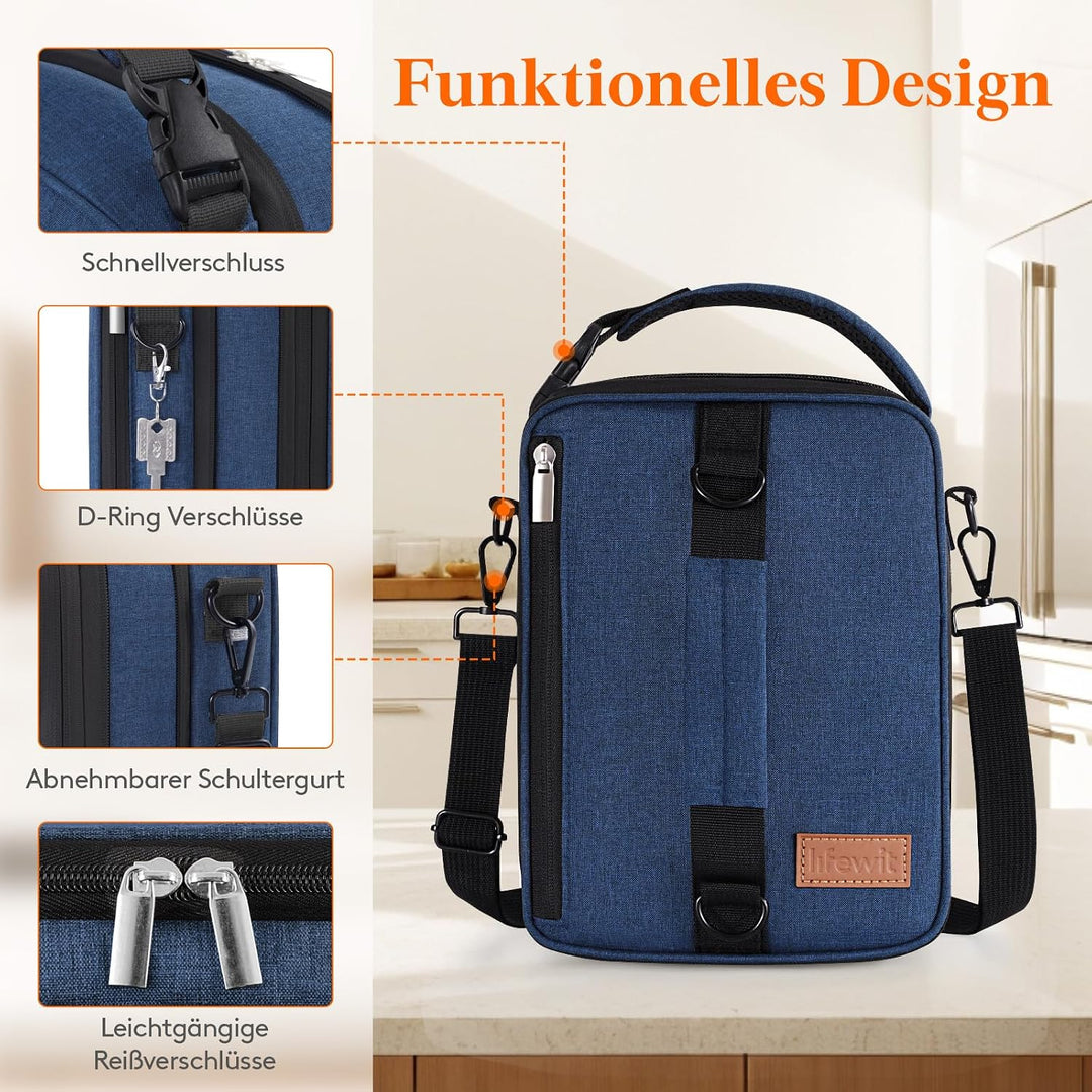 Lifewit Erweiterbare Lunchtasche 8,2L, Kühltasche Klein, Lunch Bag 8.2L Blau, 8.2L Blau