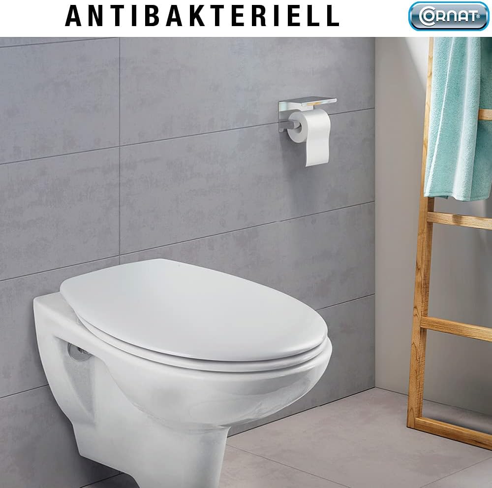 Cornat WC-Sitz "Premium 1" - Flaches Design - Pflegeleichter Duroplast - Quick up & Clean Funktion -