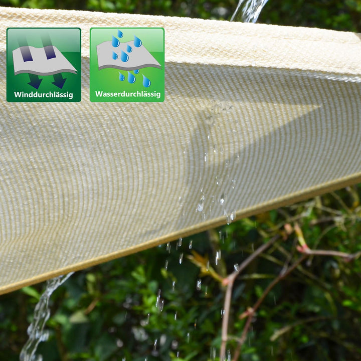 AMANKA 90% UV-Schutz, wasserdurchlässiges Sonnensegel, Terrassensegel, wasserdicht, Whirlpool, Sicht