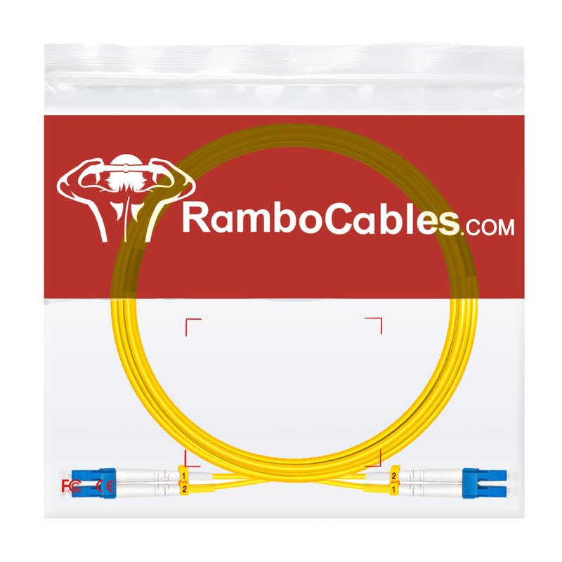RamboCables LWL Patch-Kabel - OS2 LC auf LC Glasfaser-Kabel 60 m - Singlemode Duplex LSZH 9/125µm 10