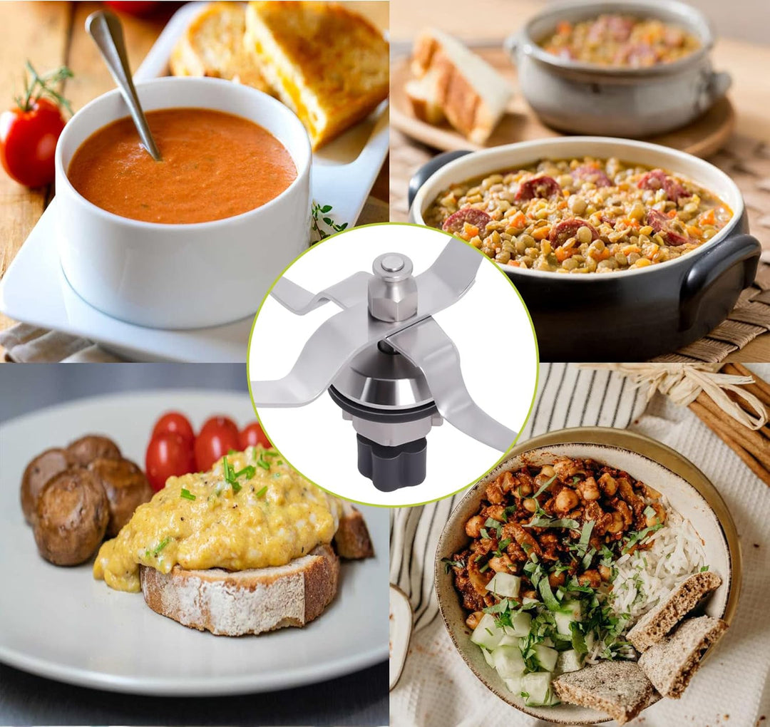 Poweka Ersatzmesser aus Edelstahl Kompatibel mit Silver-Crest Monsieur Cuisine Connect Küchenmaschin