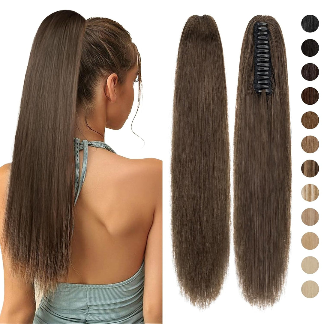 Haarteile Echthaar Ponytail Extension Clip in Pferdeschwanz Extensions Echthaar Glatt Zopf Haarverlä