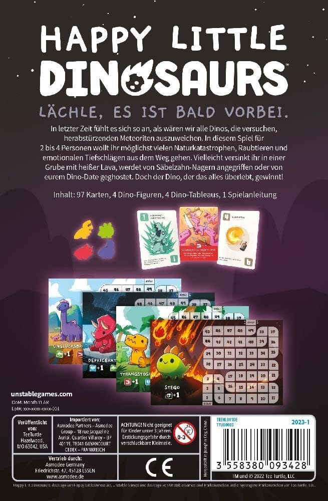 Unstable Games, Happy Little Dinosaurs, Grundspiel, Partyspiel, Kartenspiel, 2-4 Spieler, Ab 8+ Jahr